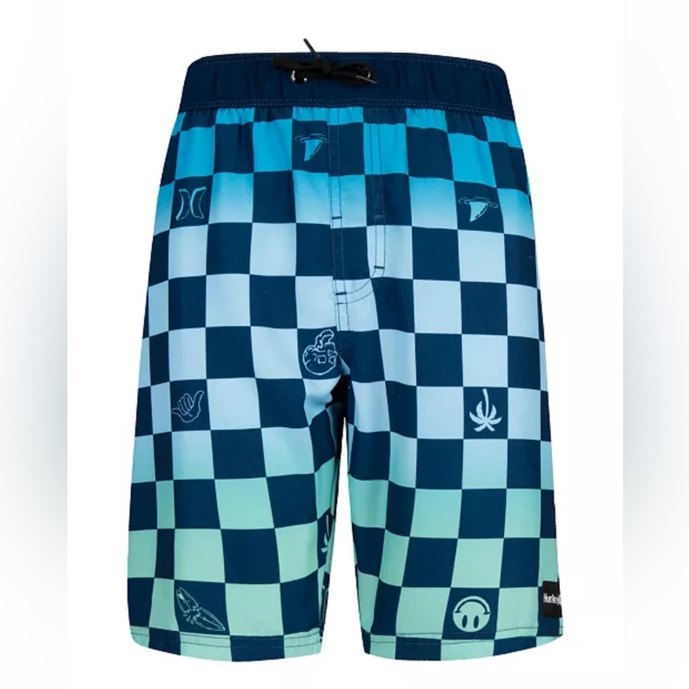 NWT Hurley Boys Character Check Pull On Swim Trunks Summer Vacation Resort